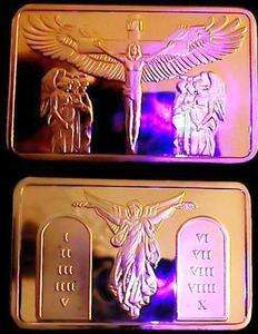 Jesus And Angels 1oz .999 Pure Gold Layered Bullion Bar free shipping