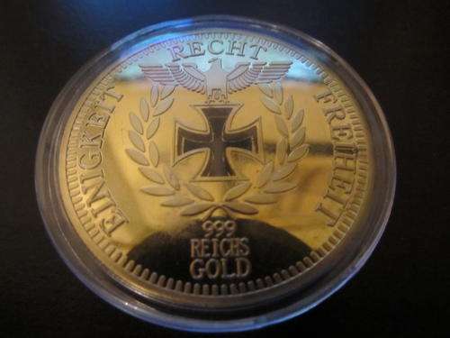 Rare German .999 fine 100 mils Gold Black Iron Cross WW2 medal/token coin