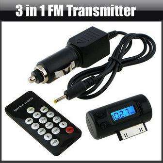 FM TRANSMITTER WITH REMOTE FOR IPOD IPHONE 3 3GS 4 4S IPAD!!! AMAZING!!
