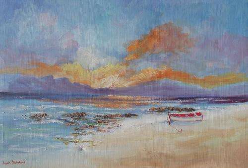AN ORIGINAL LOUIS PRETORIUS:"Sea sunset "  canvas size(910mm x 610mm)