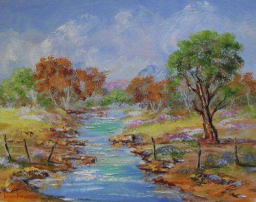 AN ORIGINAL LOUIS PRETORIUS:"River valley" (600mm x 450mm)