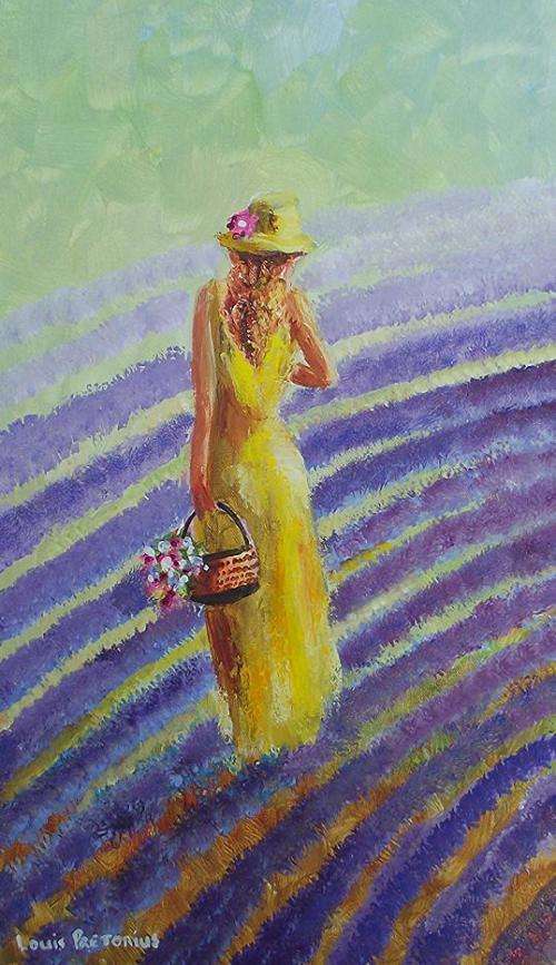 LADY IN YELLOW : oil on stretched canvas (500mm x 300mm x 20mm)