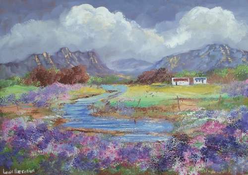 LANGLAAGTE (oil on canvas:480mm x 340mm)Louis Pretorius original