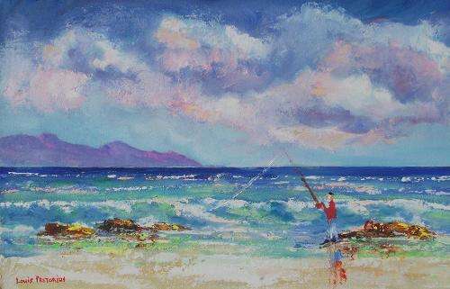 DAY FOR FISHING: oil on canvas: 500mm x 300mm