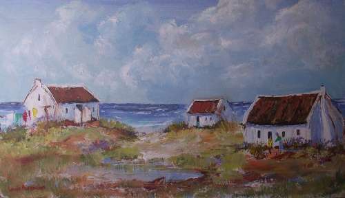 YELLOW DOOR (Oil on canvas 600mm x 340mm)