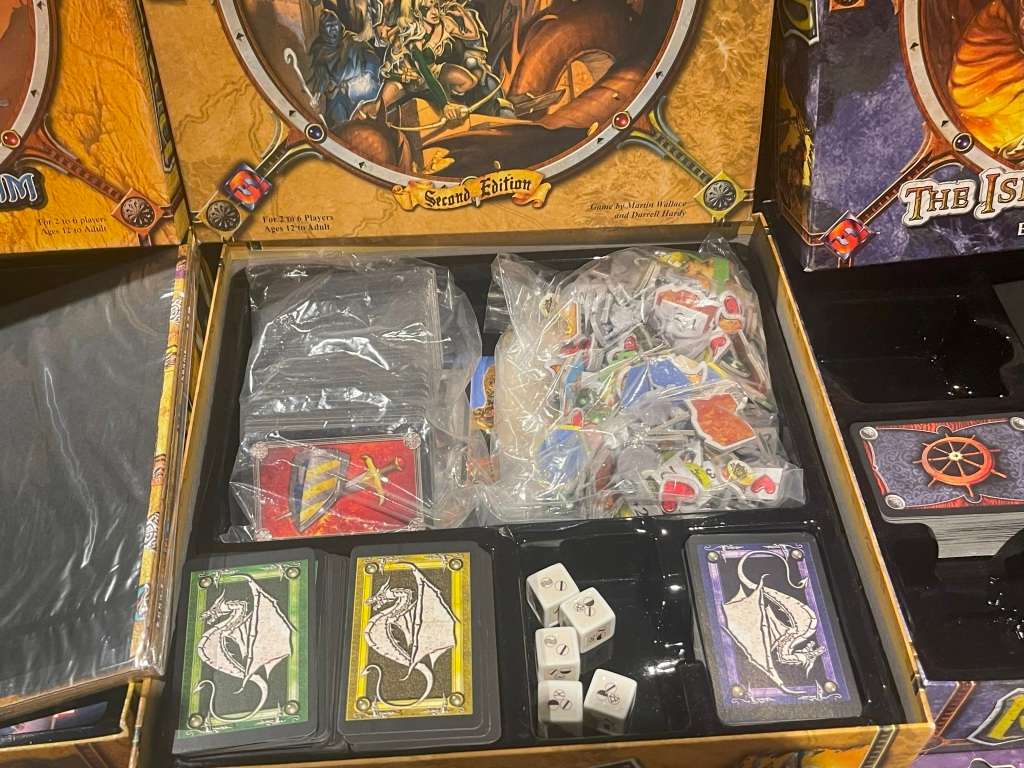 Runebound: Second Edition +Island of Dread + Sands of Al-Kalim +19 Expansions Sealed RARE Board Game