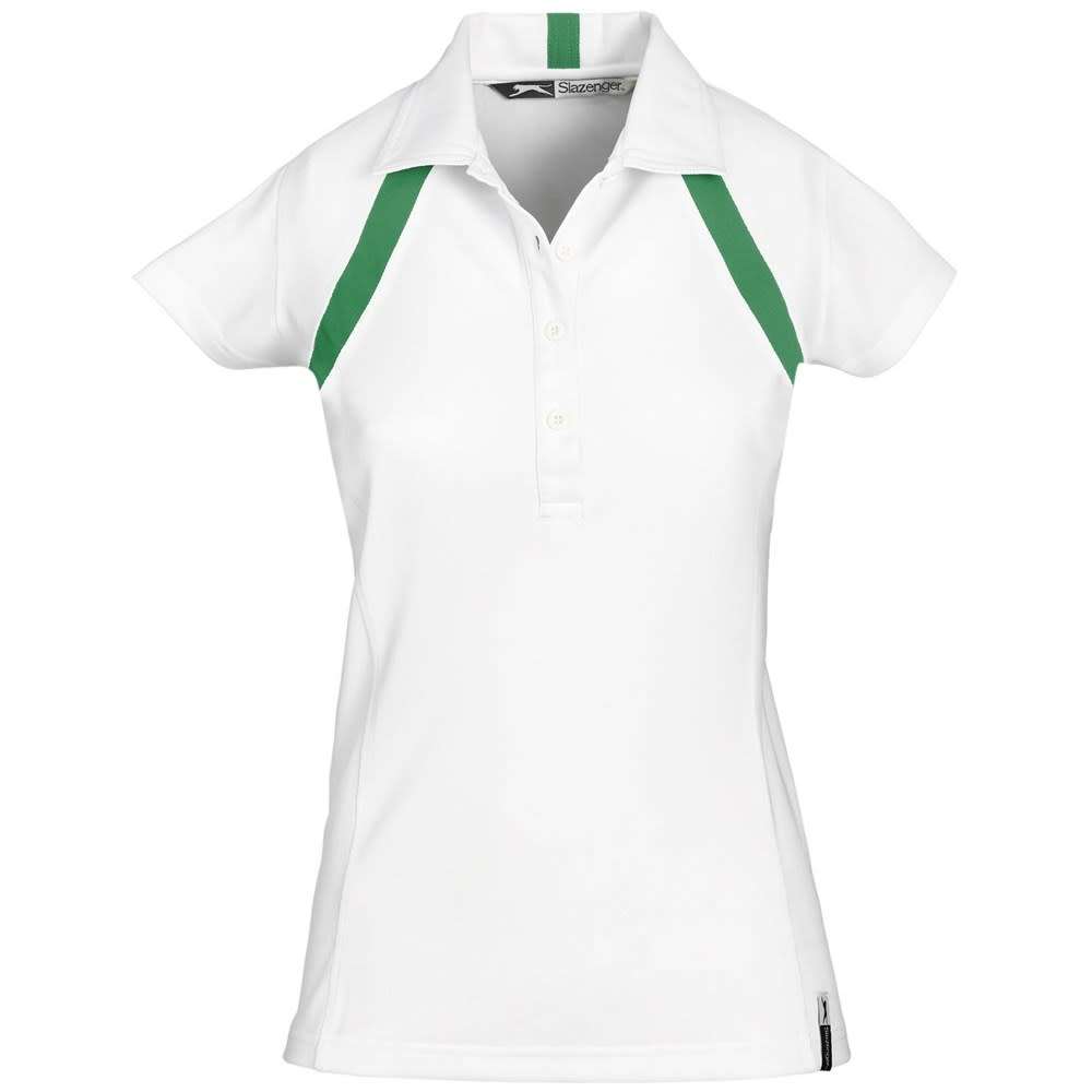 Ladies Jebel Golf Shirt White/Green(Slazenger) XL