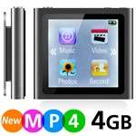 "BLACK" 4GB Touch Screen Aluminum Alloy Casing MP3 Player with Video, Radio, Pictures, etc