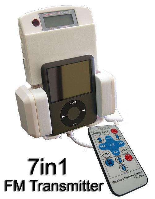 7 in 1 Wireless FM Transmitter Car kit and holder for iPod / MP3 Player