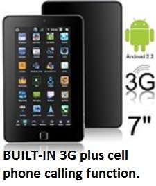 ***BUILT-IN 3G** 7" Resistive Touch Screen Google Android 2.2 Tablet PC WiFi Makes calls