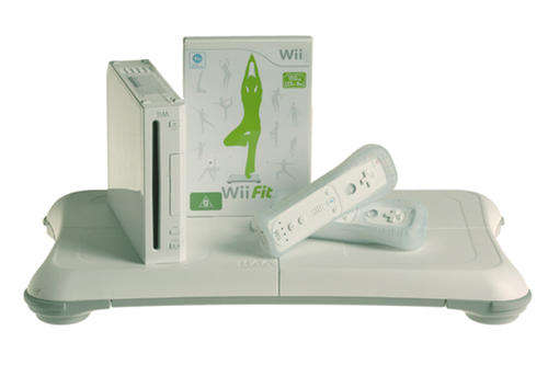 Wii console + wii fit