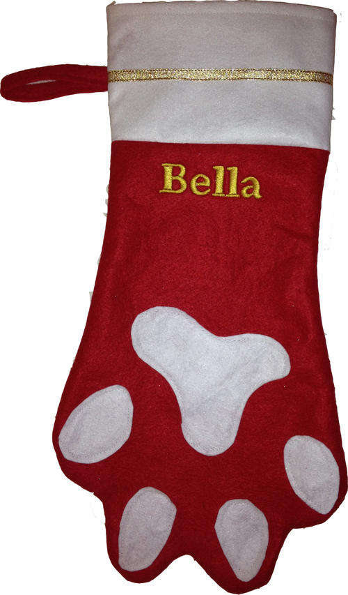 Personalised Christmas Stockings - Paw