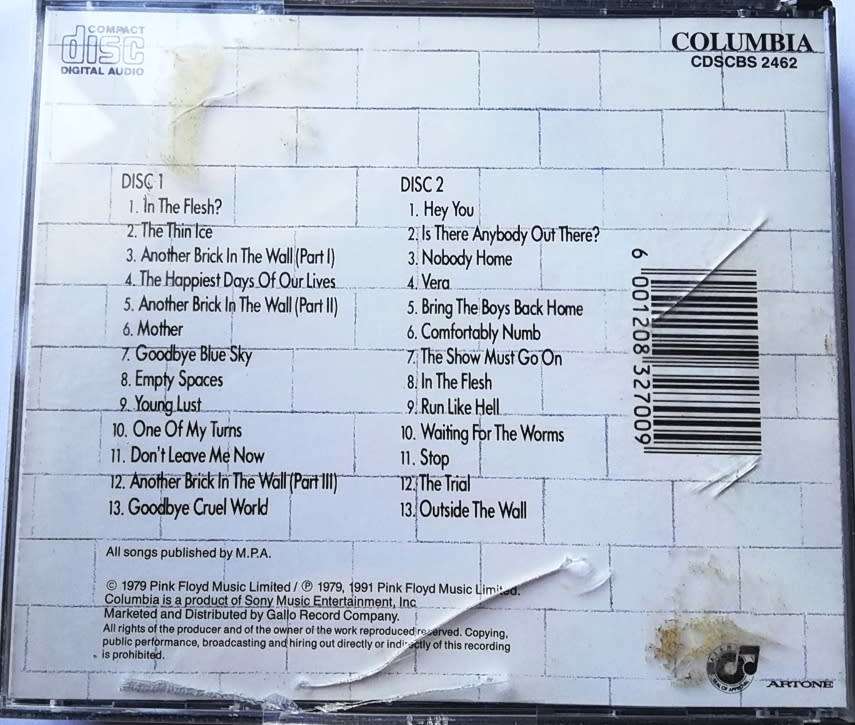 PINK FLOYD - THE WALL  DOUBLE CD