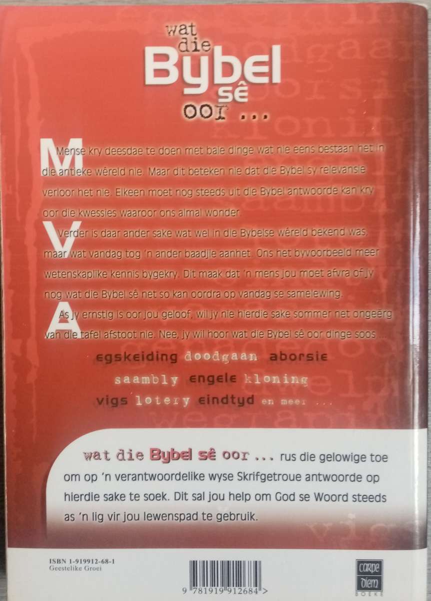 WAT DIE BYBEL SE OOR ... - HENNIE STANDER