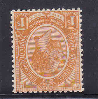 Union. KGV 1/- with Inverted Wmk.  MM. CV R100