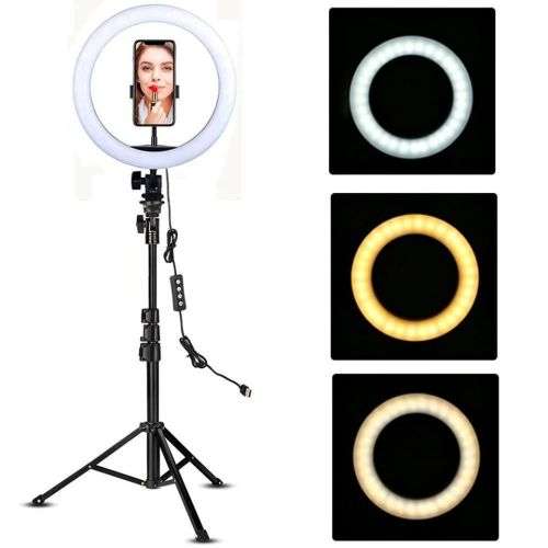 8inch Dimmable LED Ring Light with Tripod Stand