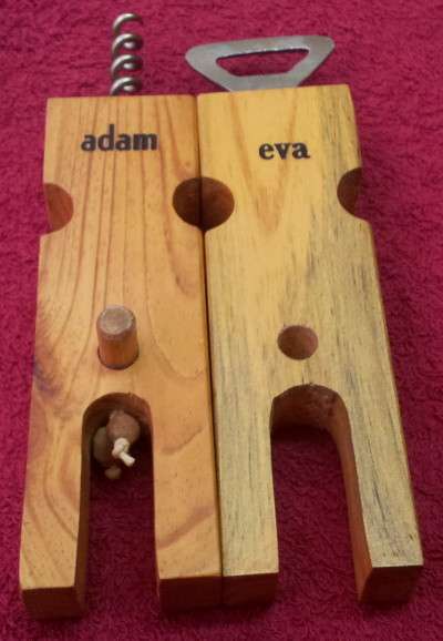 Adam & Eva Bottle Opener Cork Screw Set (Rhodesia)