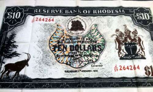 Rhodesian $10 Ten Dollar Note (Cloth)