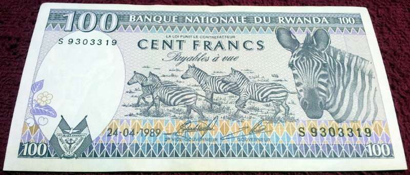 Rwanda 100 Cent Francs Note 1989 (1)