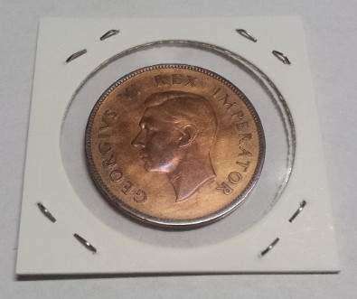Union of South Africa One Penny Coin 1937 : UNC : Good Condition : #011