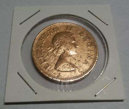 Union of South Africa One Penny Coin 1954 : #069