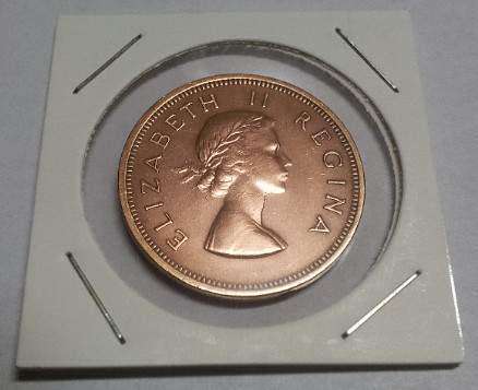 Union of South Africa One Penny Coin 1955 : #072