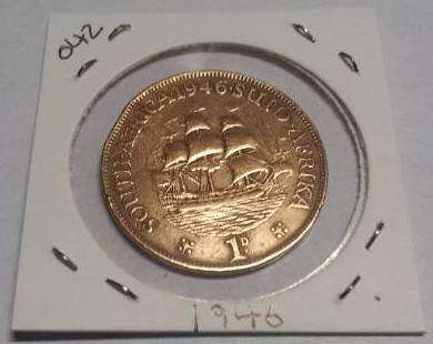 Union of South Africa One Penny Coin 1946 : #042