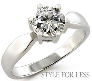 BEAUTIFUL SIMULATED DIAMOND 18K WHITE GOLD PLATED RING