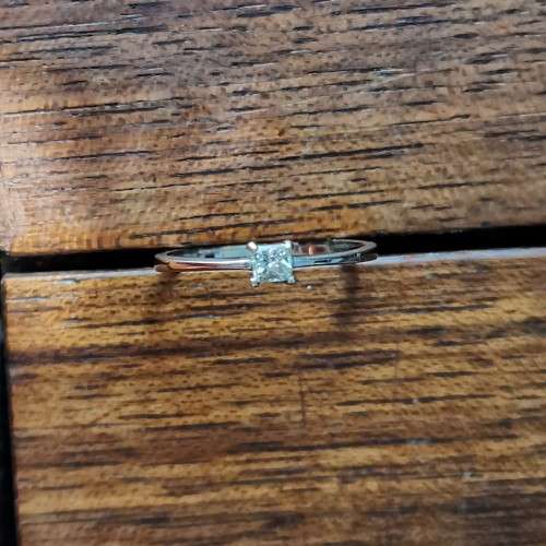 9ct White Gold Solitaire 0.20ct Diamond Ring