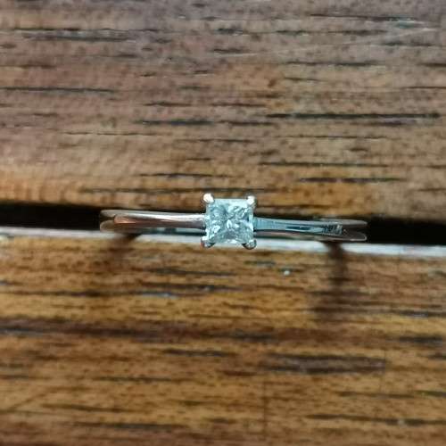 9ct White Gold Solitaire 0.20ct Diamond Ring