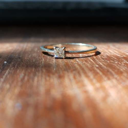 9ct White Gold Solitaire 0.20ct Diamond Ring