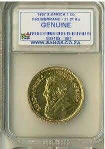 1967 KRUGERRAND 1 ounce SANGS GRADED