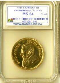 1967 MS64 KRUGERRAND 1 OUNCE