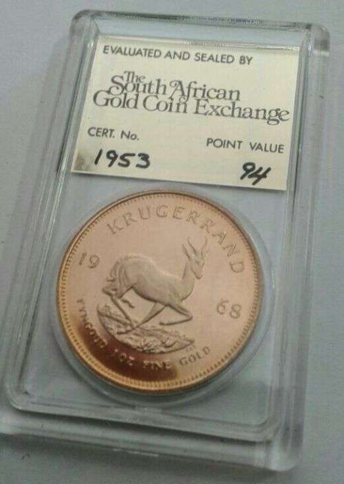 1968 PROOF GRADED 1 OUNCE GOLD KRUGER RAND