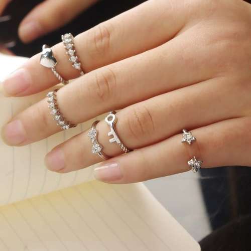 6PCS/Set Womens Trendy Knuckle Rings