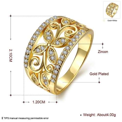 Flower Cubic Zirconia Ring Size 6-9
