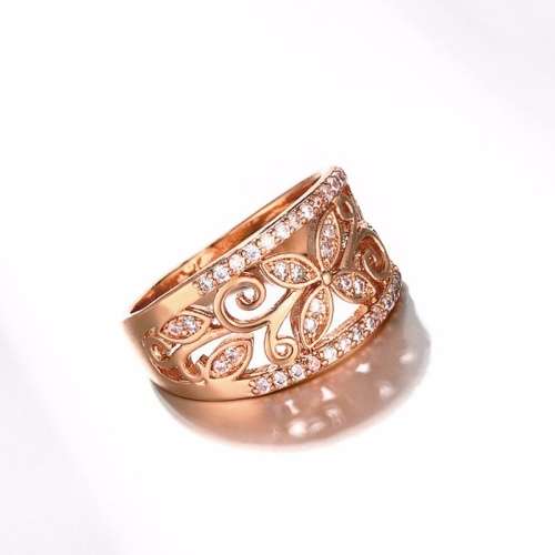 Flower Cubic Zirconia Ring Size 6-9