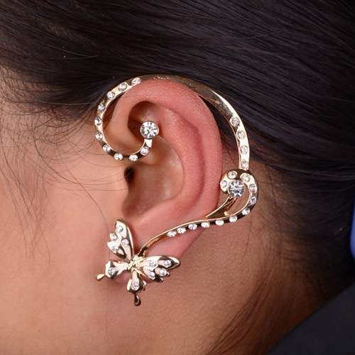 Crystal Butterfly Cuff Ear Clip Wrap 1PC