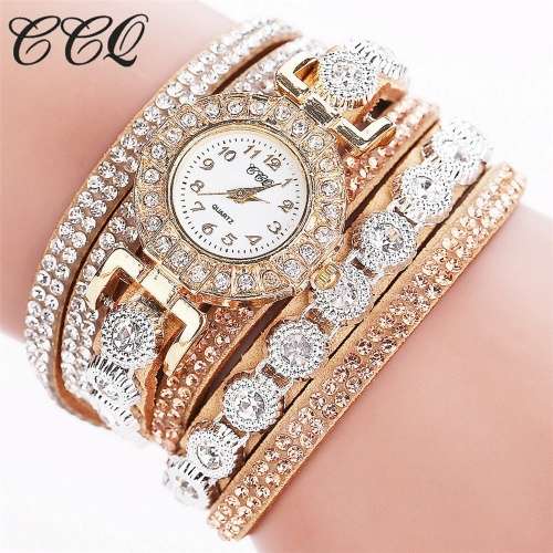 Rhinestone bracelet woman watch
