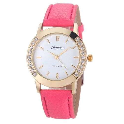 Geneva Pink Diamond Watch - on hand