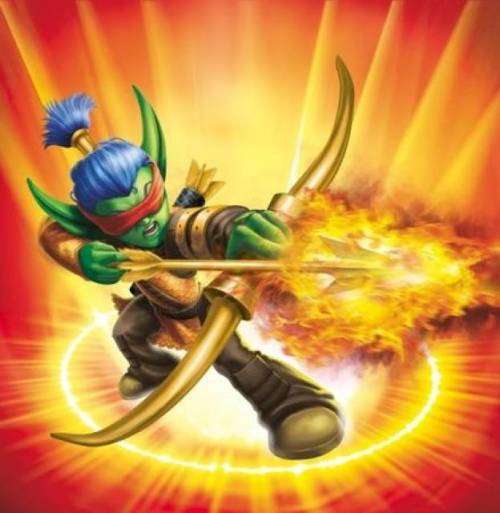 Skylanders Giants Flameslinger Series 2 Character + Trading Card + Sticker Set