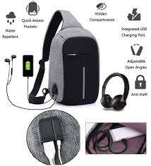 Anti-theft mini backpack with USB charging port