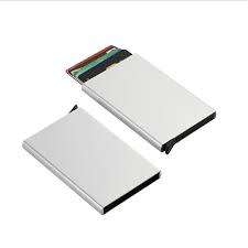 Slide Up Credit Card Wallet Anti-Theft RFID with Money Pocket