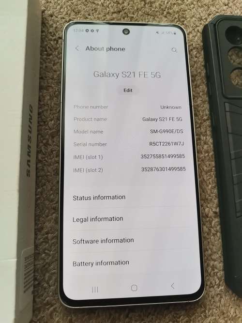 Samsung s21 Fe with box and cover 128gb dual SIM