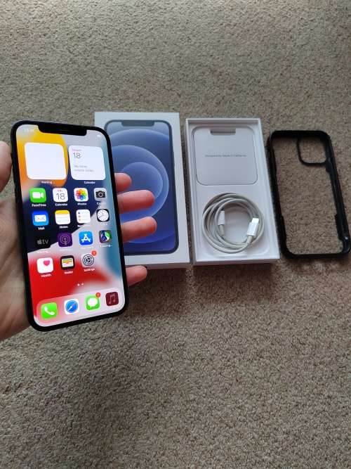 iPhone 12 64gb Dual SIM with box, cover and cable