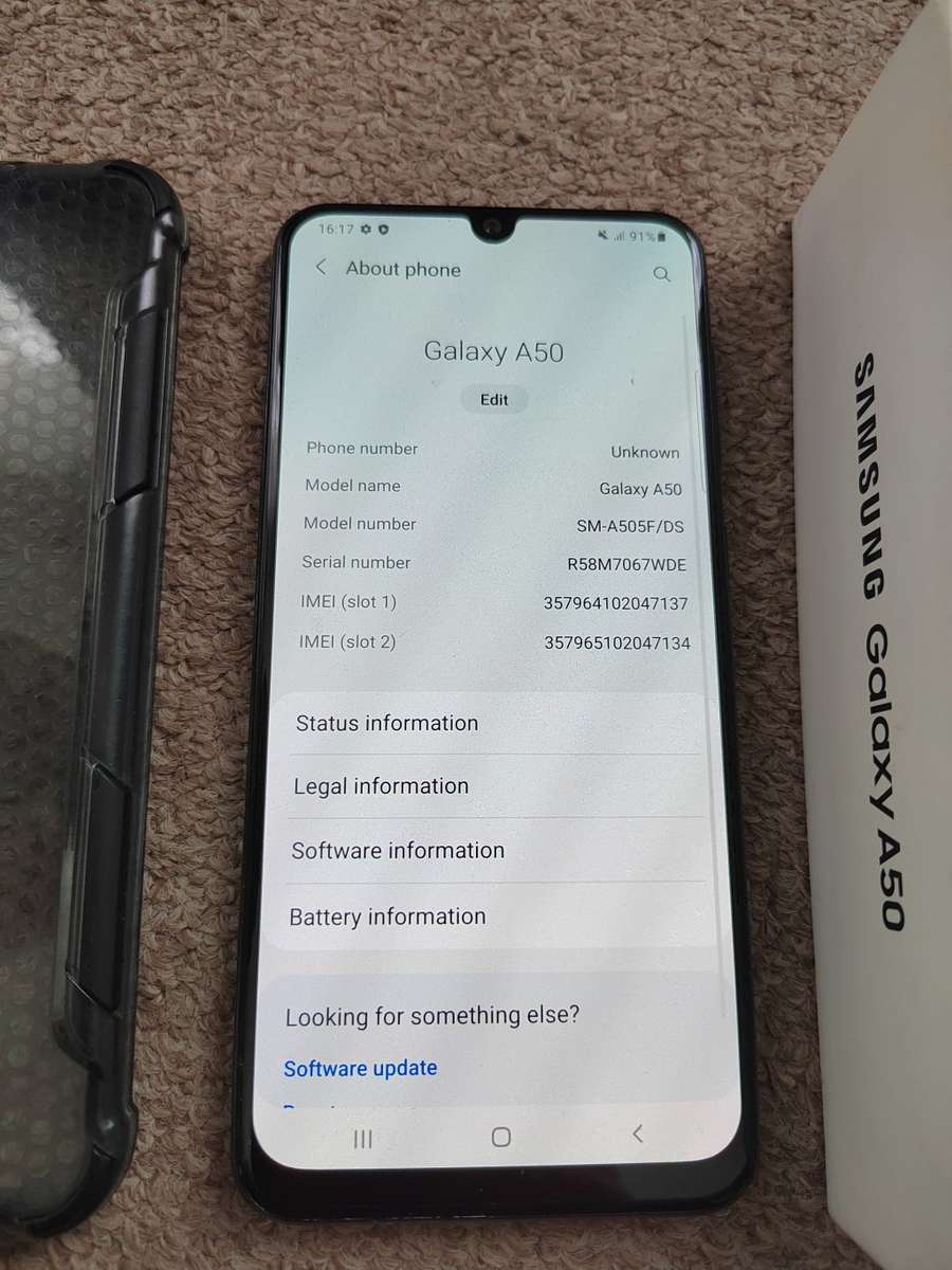Samsung A50 dual SIM 128gb 4gb ram with box and cover