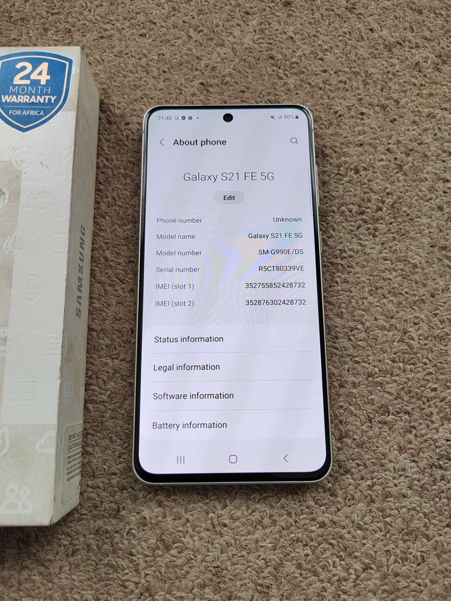 Samsung S21 Fe Dual SIM 128gb 6gb ram with box