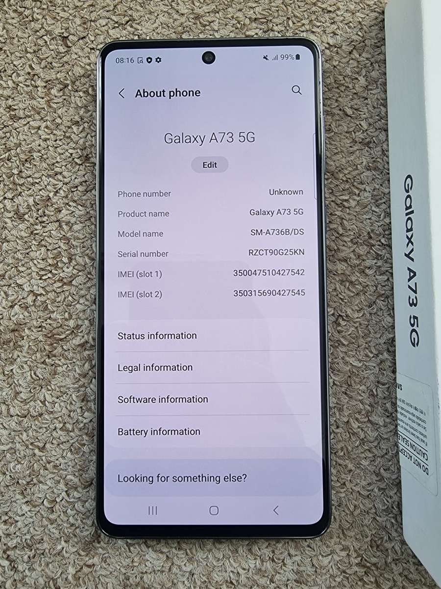 Samsung A73 5G Dual sim 128gb with box and cover