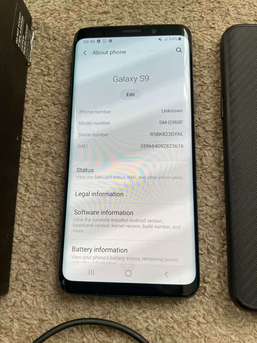 Samsung S9 64gb 4gb ram with box and cover