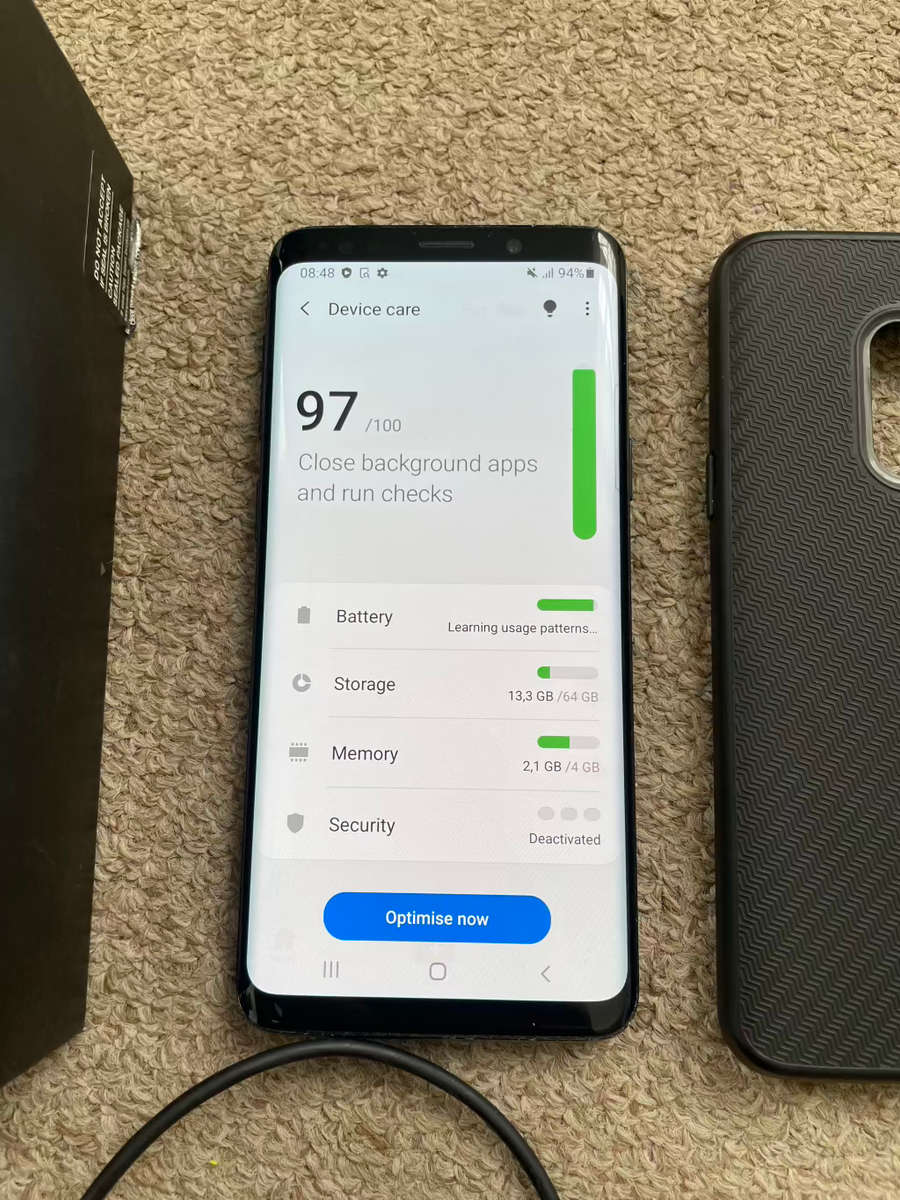Samsung S9 64gb 4gb ram with box and cover
